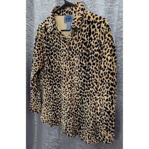 Cambridge Dry Good Cotton Women's‎ Lg Button Down Animal Print Soft Shirt